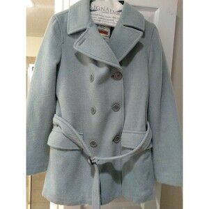 Abercrombie & FitchLight Green Belted Wool Double Breasted  Jacket / Coat